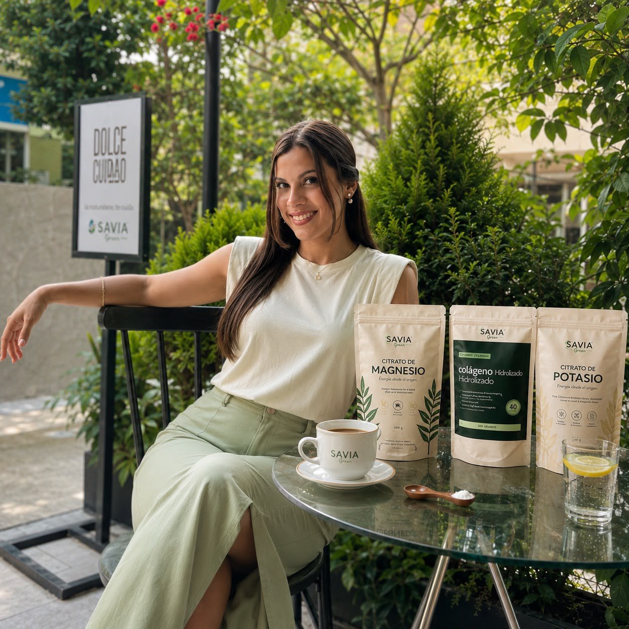 Persona disfrutando de los productos SAVIA Green