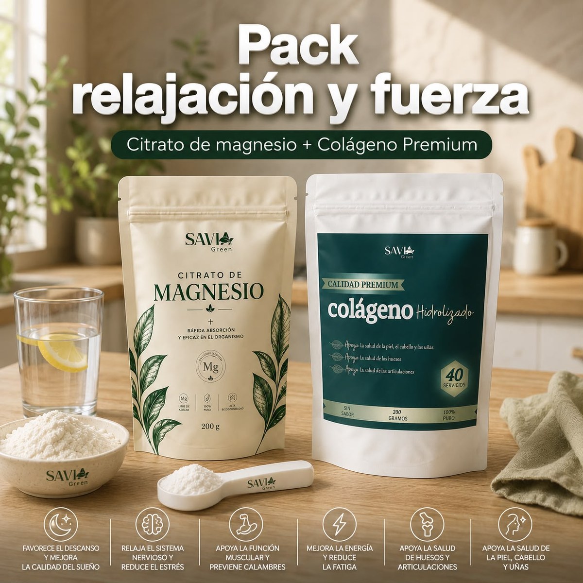 Pack Relajación y Fuerza: Citrato de Magnesio + Colágeno Premium